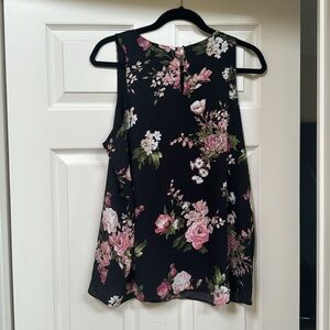 Vince Camuto Sleeveless High Neck Rose Blouse Lined Large